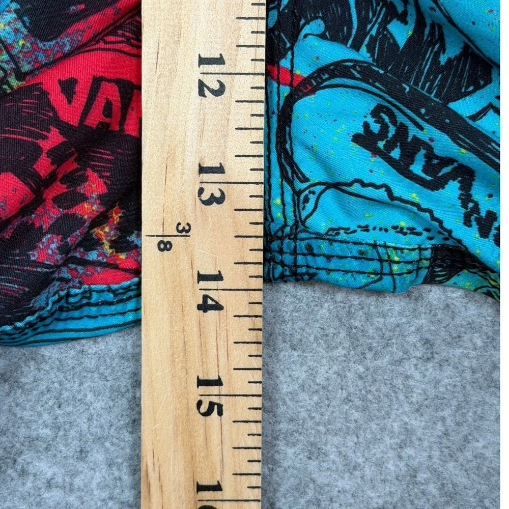 Vans Board Shorts Mens 40 Blue Black Graffiti Print Swim Trunks Skate